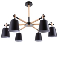 Chandelier 1047/6BK E27 60W Black 76x76x50 cm Bayerlux
