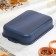 The baking sheet is rectangular, 19 × 25 cm, with a lid, anti -stick coating, blue color
