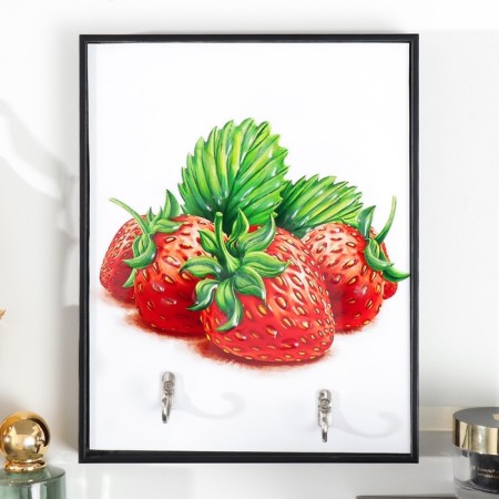 Decorative hooks 2 hooks "strawberries" 19x24 cm