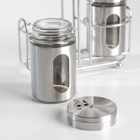 Set for glass spices on the stand "Style", 2 items: Solonka and Listen, 80 ml-1