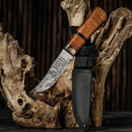 Hunting knife "Taezhik" 23 cm, blade 112mm/2.8 mm, wood, with engraving-1
