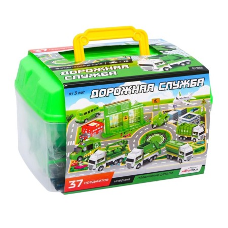 Set of gaming "Road Service", cars 12 pieces, road signs, playing field-6
