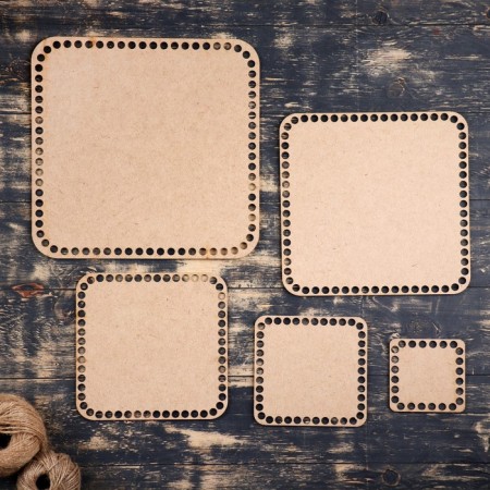 A set of blanks for knitting "Rounded Square" (5 V 1), bottom 10/15/20/25/30 cm, d = 10mm
