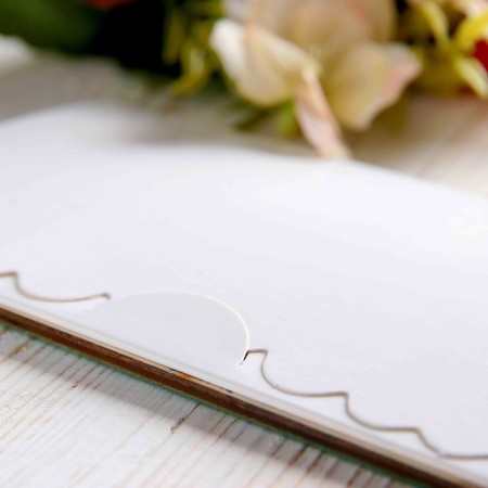 Wooden envelope carved "wish happiness" white background-2