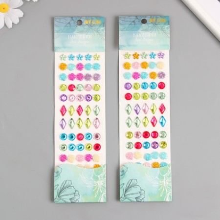 Sticker of rhinestones plastic "Crystals" MIX 26x7 cm