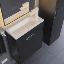 Tumbling under the Uperwood Modul sink, 50 cm, suspended, matte, black