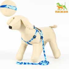 Camouflage set, kapron, leash 120 x 1 cm, fire 21-35 cm, blue-blue