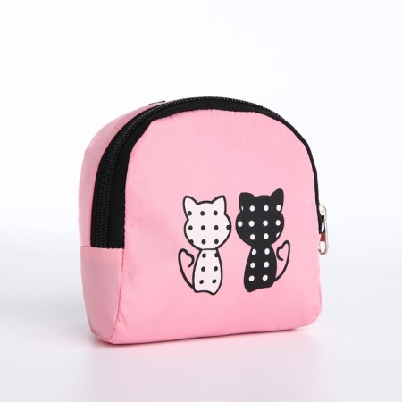 Youth backpack from textiles, 3 pockets, wallet, pink color-7