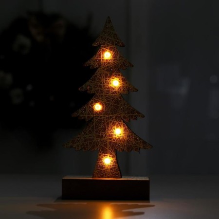 New Year's decor with backlight "New Year's spruce" 9 × 5 × 19 cm, white-1