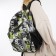 Youth backpack from textiles, 3 pockets, yellow/gray color