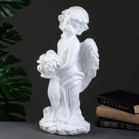 Figure "Angel with Fruits" White 20x26x48cm-3