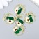 Decor for creativity metal, enamel "Avocado and half avocado in the circle" Gold 2.1x2.5 cm