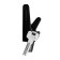 Furniture hook Cappio fawn, one -rod, black color, 3 pcs.