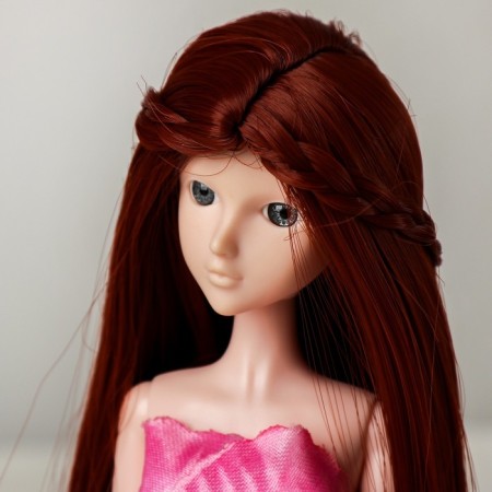 Hair for dolls "straight with pigtails" size is small, color 350
