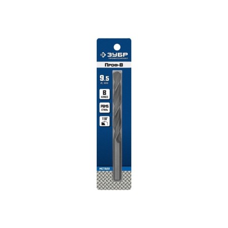 Costal metal drill, steel p6M5, cylindrical shank, 9.5 x 125 mm, class in-1