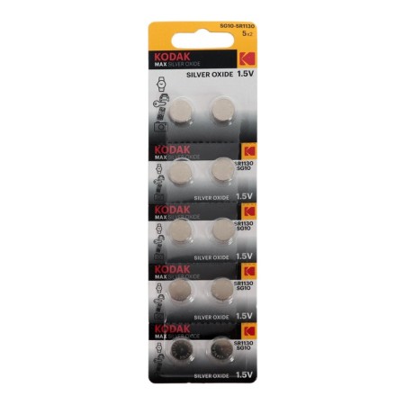 Alkalin battery Kodak Max Silver Oxid Button Cell, SG10 (389, SR1130, SR54), 10 pcs
