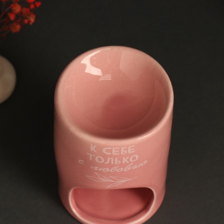 Aroma lace ceramics "only with love" pale pink 7.2x7.2x11.6 cm-6