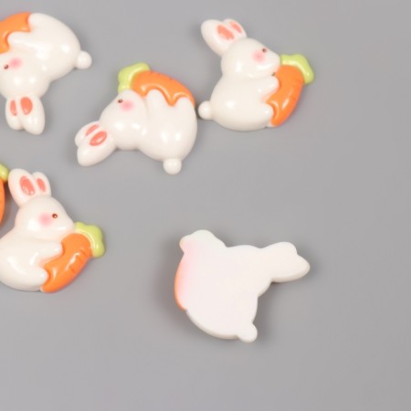 Decor for creativity plastic "Rabbit with carrots" set of 6 pcs 2x2.3x0.8 cm-1