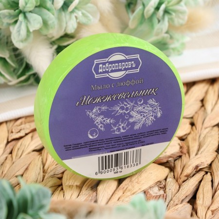 Massage soap with Luffa "Juniper" 100 g "Dobroparov"-1