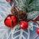 Christmas tree decoration "Festive flowers" (set 2 pcs) berries, 13 cm, white