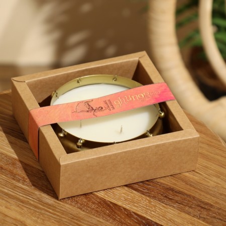 Aromatic candle "GHUNGROO OURLI" 120 gr, soy wax, kashmiri kaser-2