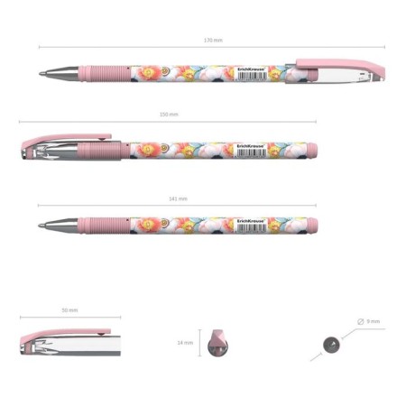 Ballic handle Erichkrause Colortouch Flower Cocktail, node 0.7 mm, blue ink blue-2
