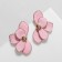 Emall earrings "Flower" half, pink color in gold