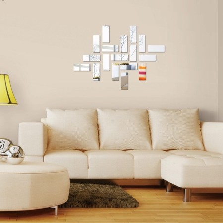 Interior stickers "bricks", mirror, wall decor, set 18 pcs, 15 x 6 cm-7