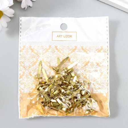 Brads for creativity metal "gold" set 50 pcs 1.9 cm-3