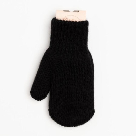 Double children's mittens, black color, size 12 (3-6 years)-3