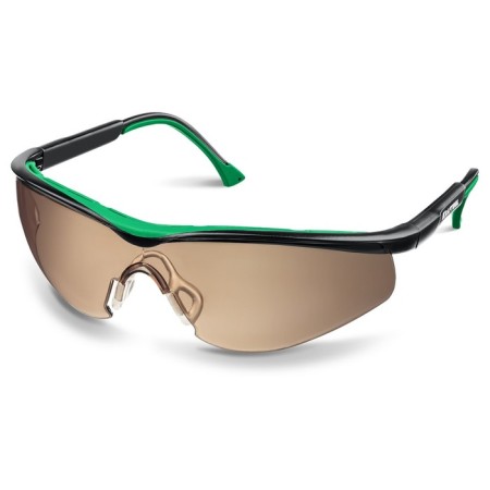 Protective glasses Kraftool Basic 110319, open type, anti -recovery, brown