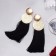 Earrings Assorted Hindi's Brushes, black color in gold, l brush 6.5 cm