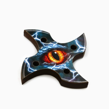 Souvenir wooden knife shuriken "Eye", 6 cm-2