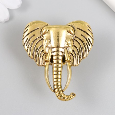 Handle for the casket Metal "Elephant Head" Ogent gold 4.5x4.2 cm