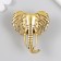Handle for the casket Metal "Elephant Head" Ogent gold 4.5x4.2 cm