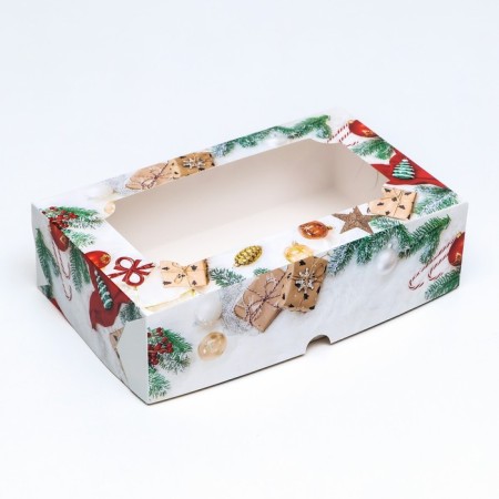Folding box with the New Year Gifts window, 25 x 15 x 7 cm-5