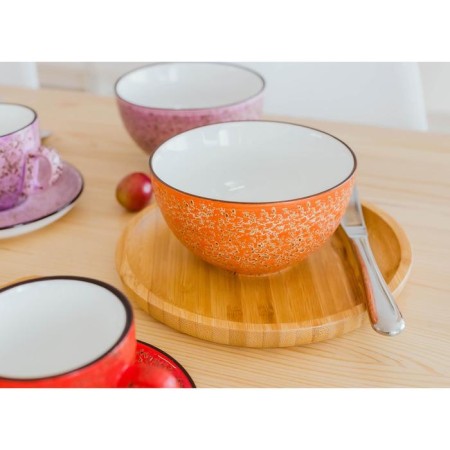 Porcelain bowl Wilmax Splash, 600 ml, d = 13 cm, orange color-2