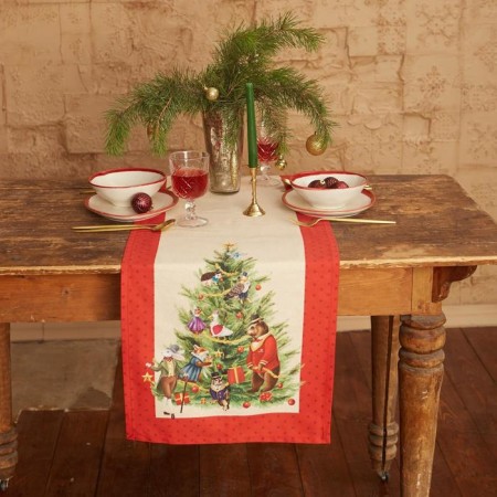 Walking on the table Ethel Noble Christmas 40x147 +/- 5 cm, 100% HL, sarzha 190 g/m2-1