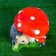 Garden figure "Mushroom with two hedgehogs" 26x30x30cm