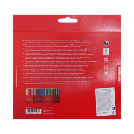 Pencils 60 Faber-Castell flowers “Castle” hexagonal case, gift box-2