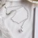 The necklace with pearls "Olympia", white color in silver, 32 cm