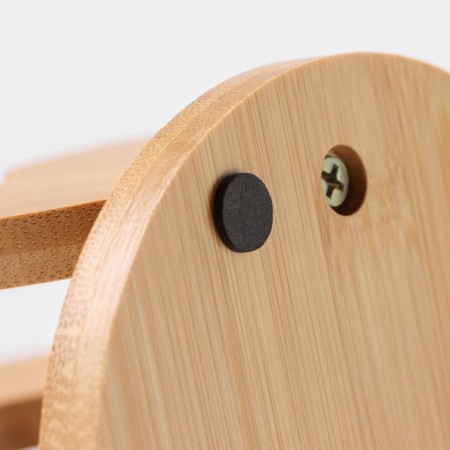 Tea ceramic tea on a wooden stand “Estet”, 6 objects: 2 cups 200 ml, 2 stands 9.5 cm, 2 spoons, white color-8