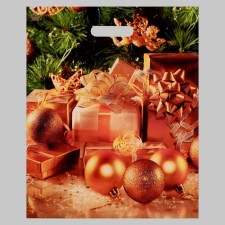 Golden balls package, plastic with a cut pen, 45 x 38 cm, 60 μm