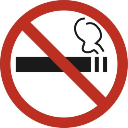 The sticker smoking is round, SkyWay GOST “Smoking is prohibited”, D = 110 mm