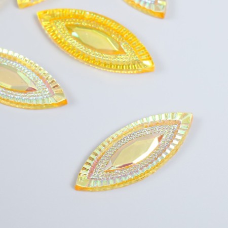 Decor for creativity plastic glue "eye" holography orange set 6 pcs 1.8x4.5 cm