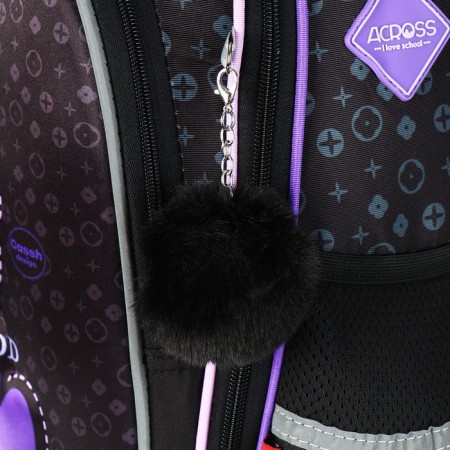 School backpack 37 x 28 x 13cm, ergonomic back, Across 557, black-9