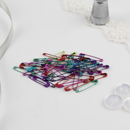 English pins, 22 mm, 80 pcs, colorful color-1