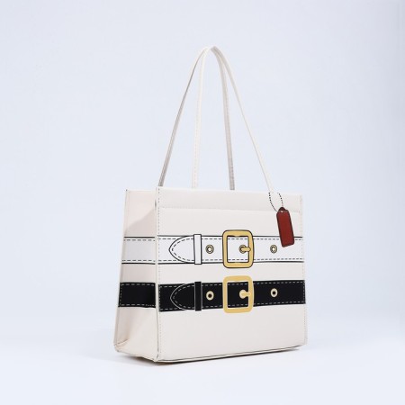 Female bag, lightning tout, white color-2