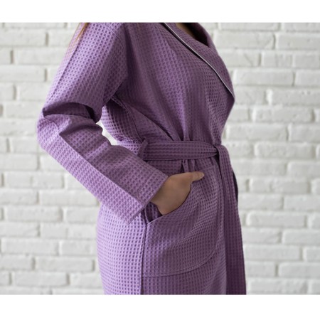 Women's bathrobe, shalka+kant, size 46, lilac color, waffle-1