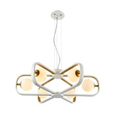Avola chandelier, 6x40W G9, white color, gold